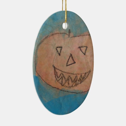 glimlachend pompoen, Halloween Kinder Art Waterver Keramisch Ornament (Rechts)