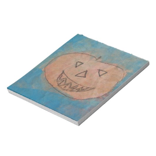 glimlachend pompoen, Halloween Kinder Art Waterver Notitieblok (Gedraaid)