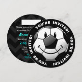 Glimlachend Voetbal nodigt uit Kaart (Voorkant / Achterkant)