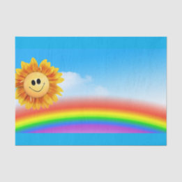 Glimlachend Zon Kleurrijk Weefseldocument Tissuepapier