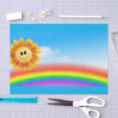 Glimlachend Zon Kleurrijk Weefseldocument Tissuepapier (Craft)