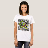 "Glimlachend Zonnebloem Design T-shirt – Verfris j (Voorkant volledig)