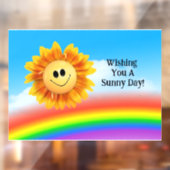 Glimlachend zonnescherm Cling Raamsticker (Vel 2)