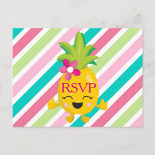 Glimlachende ananas RSVP Uitnodiging Briefkaart