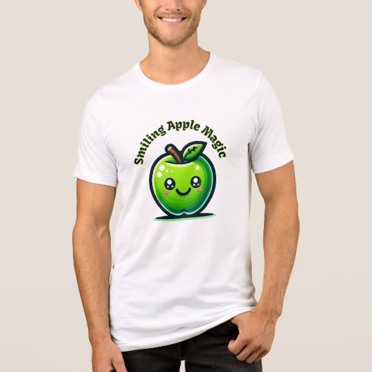 Glimlachende Apple Magic Tri-Blend Shirt (Voorkant)