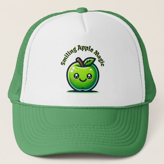 Glimlachende Apple Magic Trucker Pet (Voorkant)