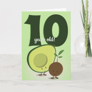 Glimlachende Avocado en Pit Cartoon Food Verjaarda Kaart