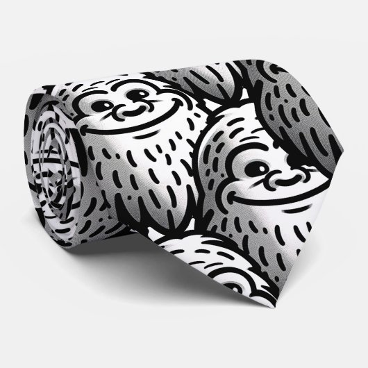 Glimlachende Bigfoot - Sasquatch Sighting Stropdas (Opgerold)