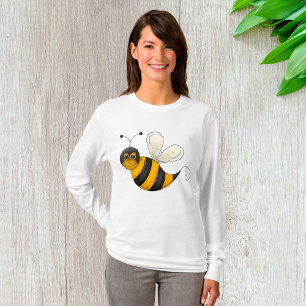 Glimlachende Bij Pret Bij Karakter T-shirt