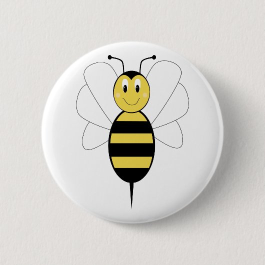 Glimlachende Bumble Bee Button (Voorkant)