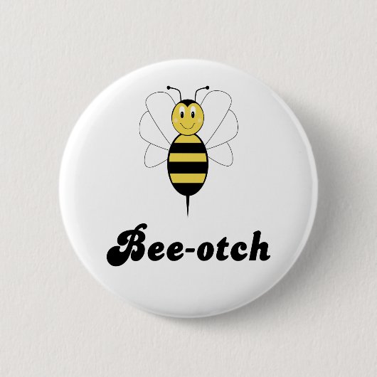 Glimlachende Bumble Bee-otch Button (Voorkant)