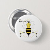 Glimlachende Bumble Bee Queen Bee Button (Voorkant /achterkant)