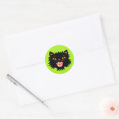 Glimlachende Cat  Halloween Style Cool Ronde Sticker (Envelop)