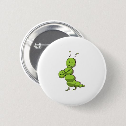 Glimlachende Caterpillar Patches & Buttonnen Ronde Button 5,7 Cm (Voorkant /achterkant)