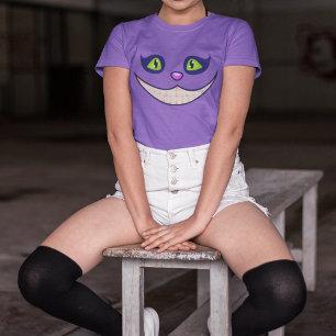 Glimlachende Cheshire Cat Face Halloween kostuum T-shirt