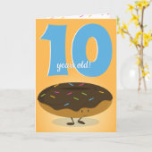 Glimlachende Chocolade Frosted Donut Sprinkle Verj Kaart (Gele Bloem)