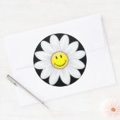 Glimlachende Daisy Flower Ronde Sticker (Envelop)