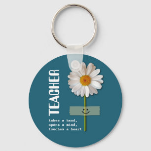 Glimlachende Daisy leraar waardering cadeau Sleutelhanger