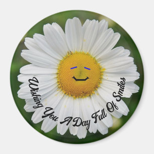 Glimlachende Daisy ronde magneet