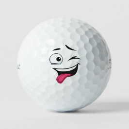 Glimlachende dartel gevoelens Emoticon Golfballen