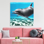 Glimlachende dolfijn canvas afdruk (Insitu (Woonkamer))