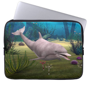 Glimlachende dolfijn laptop sleeve