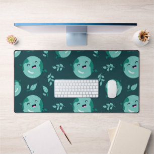 Glimlachende Earth Pattern Desk Mat