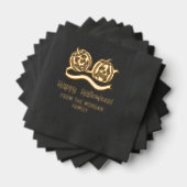 Glimlachende en fronsende pompoenen Happy Hallowee Folie Servetten (Insitu (Gestapeld))