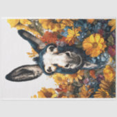 Glimlachende Ezel in Wildflower Garden Decoupage Tissuepapier (Voorkant)