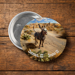 Glimlachende ezel, Oatman Arizona, Route 66 Ronde Button 7,6 Cm
