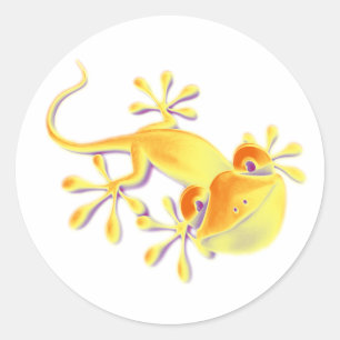Glimlachende gekko Maak je eigen achtergrond Ronde Sticker