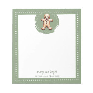 Glimlachende Gingerbread Man Gepersonaliseerd   Gr Notitieblok