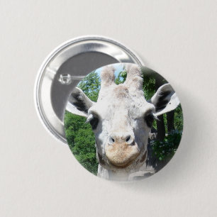 Glimlachende Giraffe Ronde Button 5,7 Cm