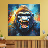 Glimlachende gorilla canvas afdruk (Insitu (Woonkamer))