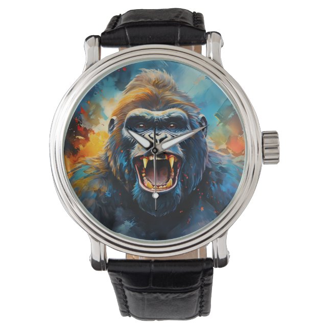Glimlachende gorilla horloge (Voorkant)