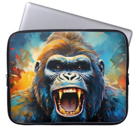 Glimlachende gorilla laptop sleeve