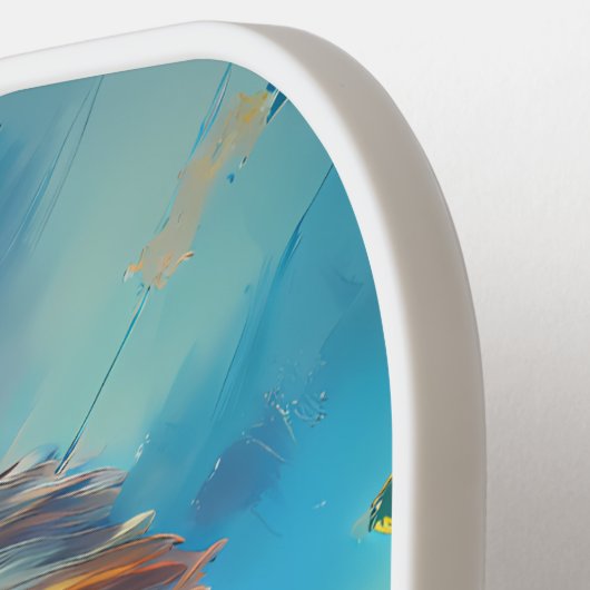 Glimlachende gorilla pickleball paddle (Links Detail)