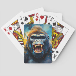 Glimlachende gorilla pokerkaarten