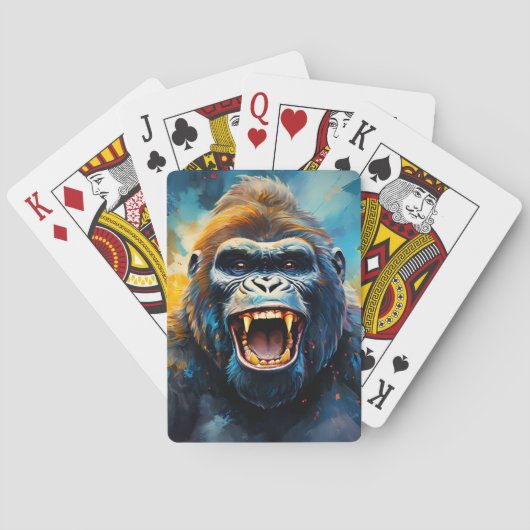 Glimlachende gorilla pokerkaarten (Achterkant)