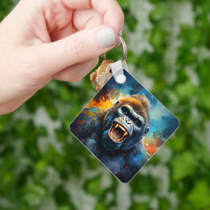 Glimlachende gorilla sleutelhanger