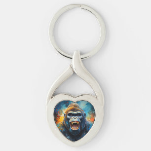 Glimlachende gorilla sleutelhanger