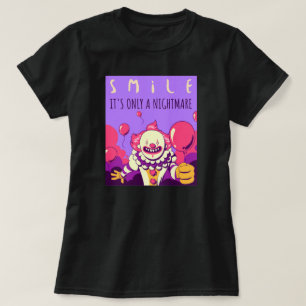 Glimlachende griezelige clown nachtmerrie Hallowee T-shirt
