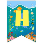 Glimlachende haai onder het zee boy Verjaardagsfee Vlaggetjes (Tweede vlag)