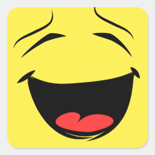 Glimlachende Happy Face Emoji Vierkante Sticker