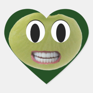 Glimlachende Happy Lima Bean Heart Stickers