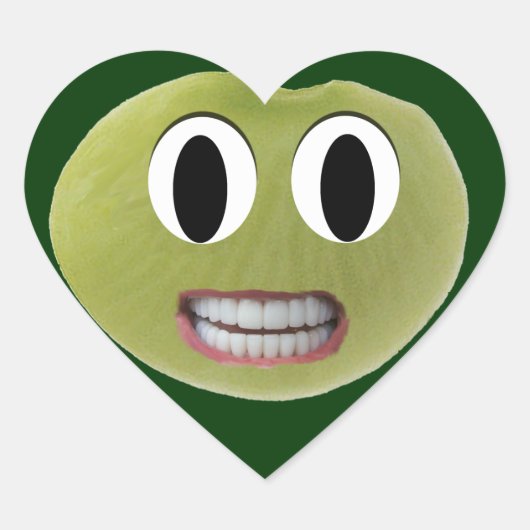 Glimlachende Happy Lima Bean Heart Stickers (Voorkant)