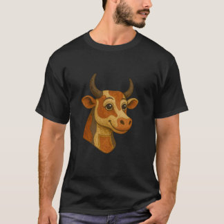 Glimlachende Hooglandkoe in Oud-Egyptische Stijl T-shirt