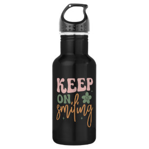 Glimlachende Inspirerend quote Waterfles