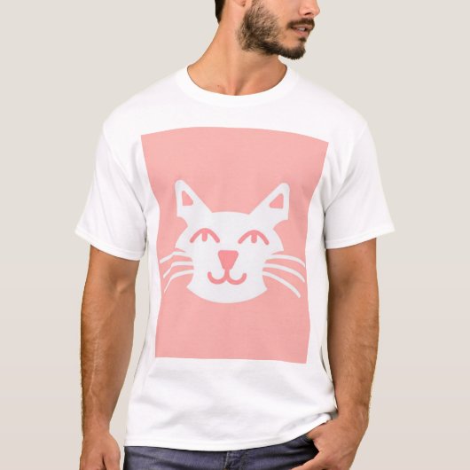 Glimlachende kat gezicht T-shirt (Voorkant)