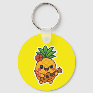 Glimlachende Kawaii Ananas – Tropisch Sleutelhanger